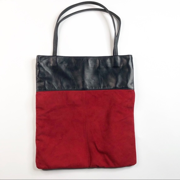 Pittards England Handbags - PITTARDS England Leather Suede Book Bag Maroon